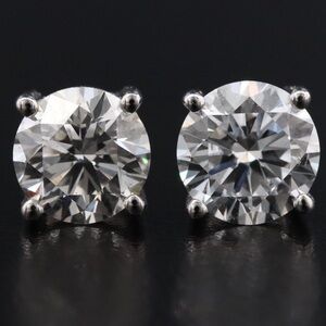 14K White Gold 2.00 CTW Lab-Grown Diamond Stud Earrings